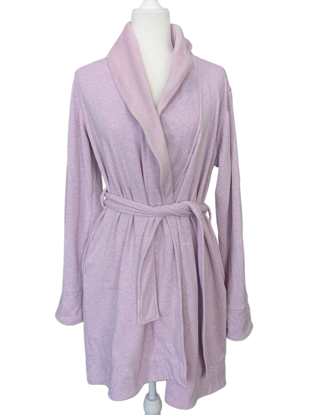 UGG Womens Soft Lavender Purple Shawl Collar Fleece Robe Size Large